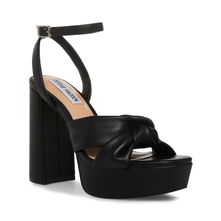 Black Steve Madden Lala Women's Heels Sandals | PH 0876WAL